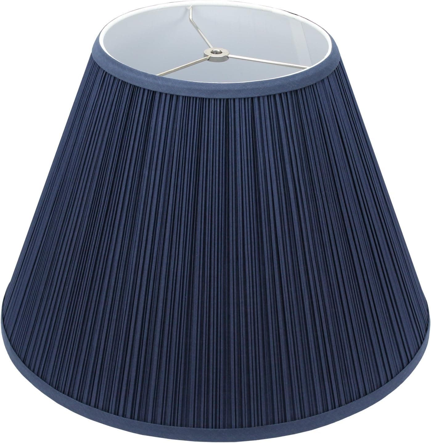 FenchelShades.com Lampshade 9" Top Diameter x 18" Bottom Diameter x 13" Slant Height with Washer (Spider) Attachment for Lamps with a Harp (Pleated Navy)