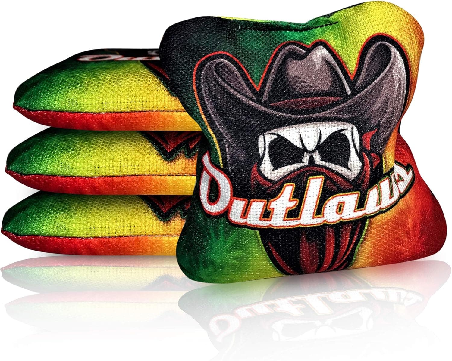 Local Bags Cornhole - Outlaws Series - Set of 4 Bags- ACL Approved Resin Filled - Double Sided - Slow Side/Go Side Made in USA