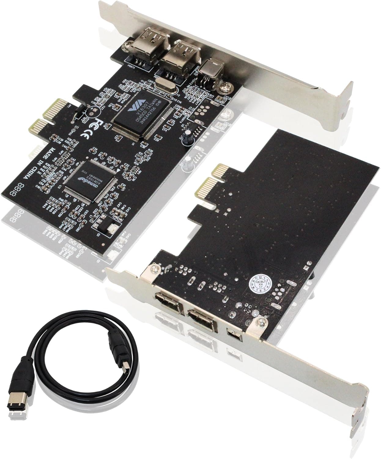 Tanbin PCIe 3 Ports 1394A Firewire Expansion Card, PCI Express to External IEEE 1394 Adapter Controller for Desktop PC and DV Connection