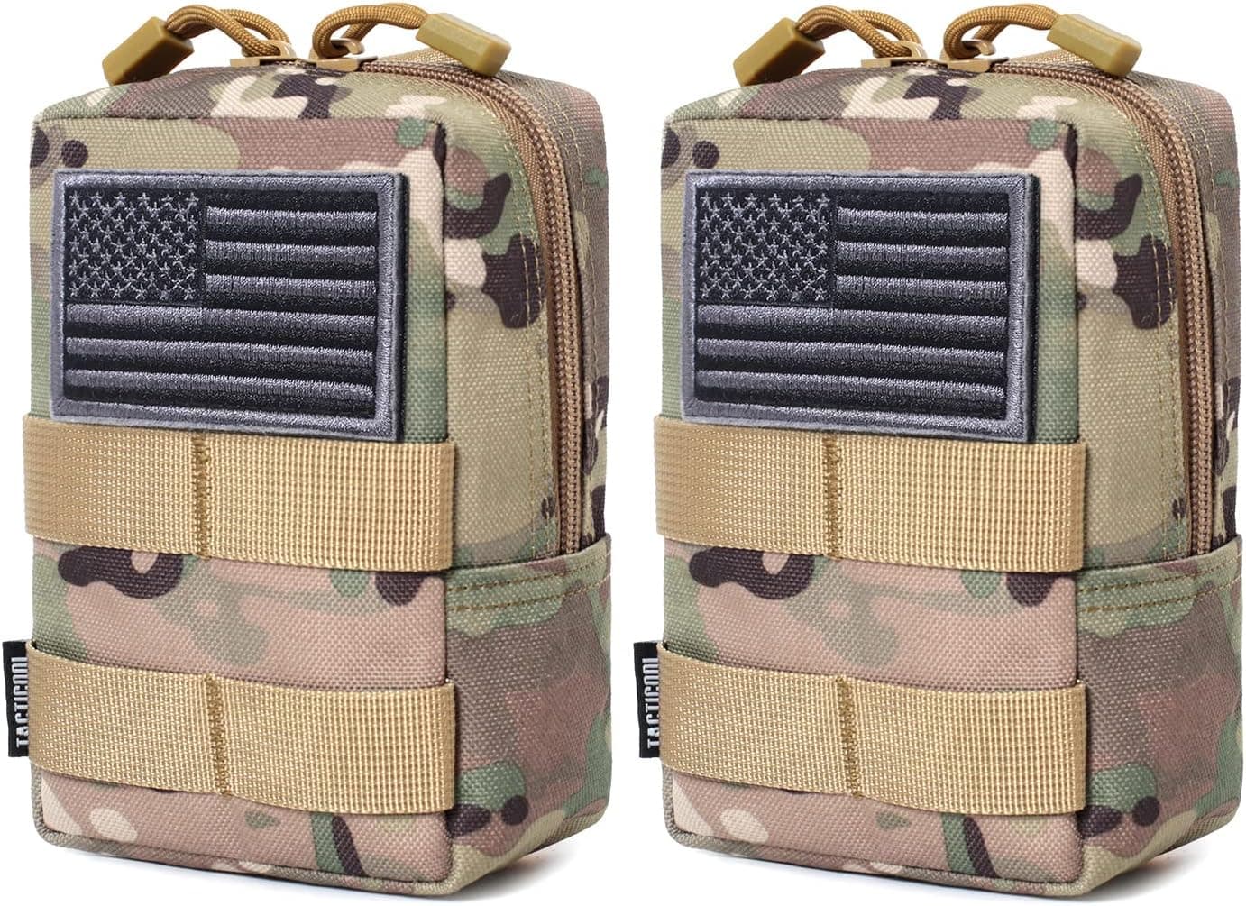 2 Pack Molle Pouches - Tactical Compact Water-Resistant EDC Pouch