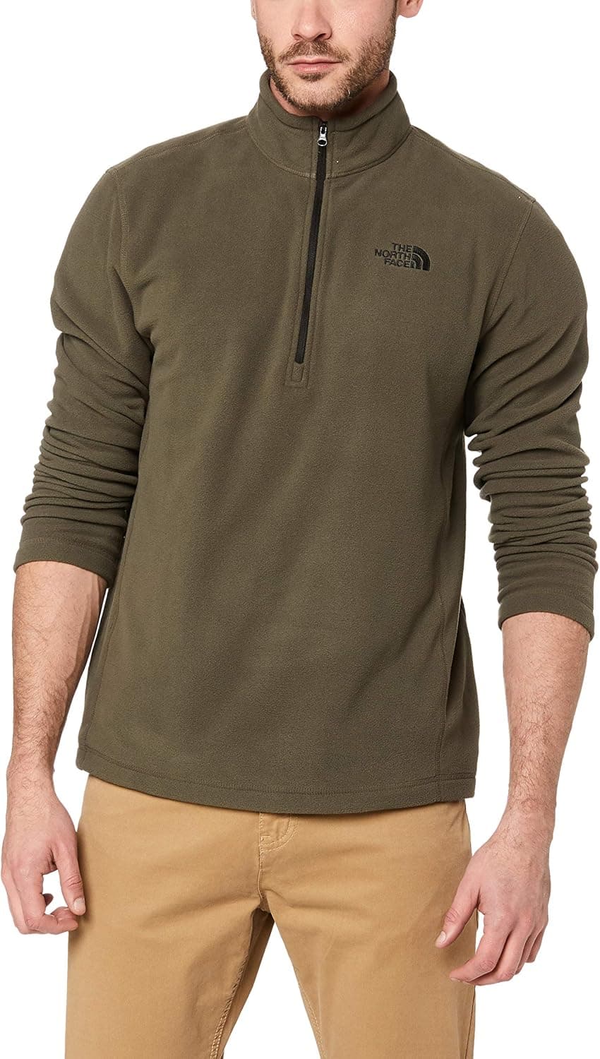 THE NORTH FACE Men’s TKA 100 Glacier ¼ Zip, New Taupe Green/TNF Black, Size L