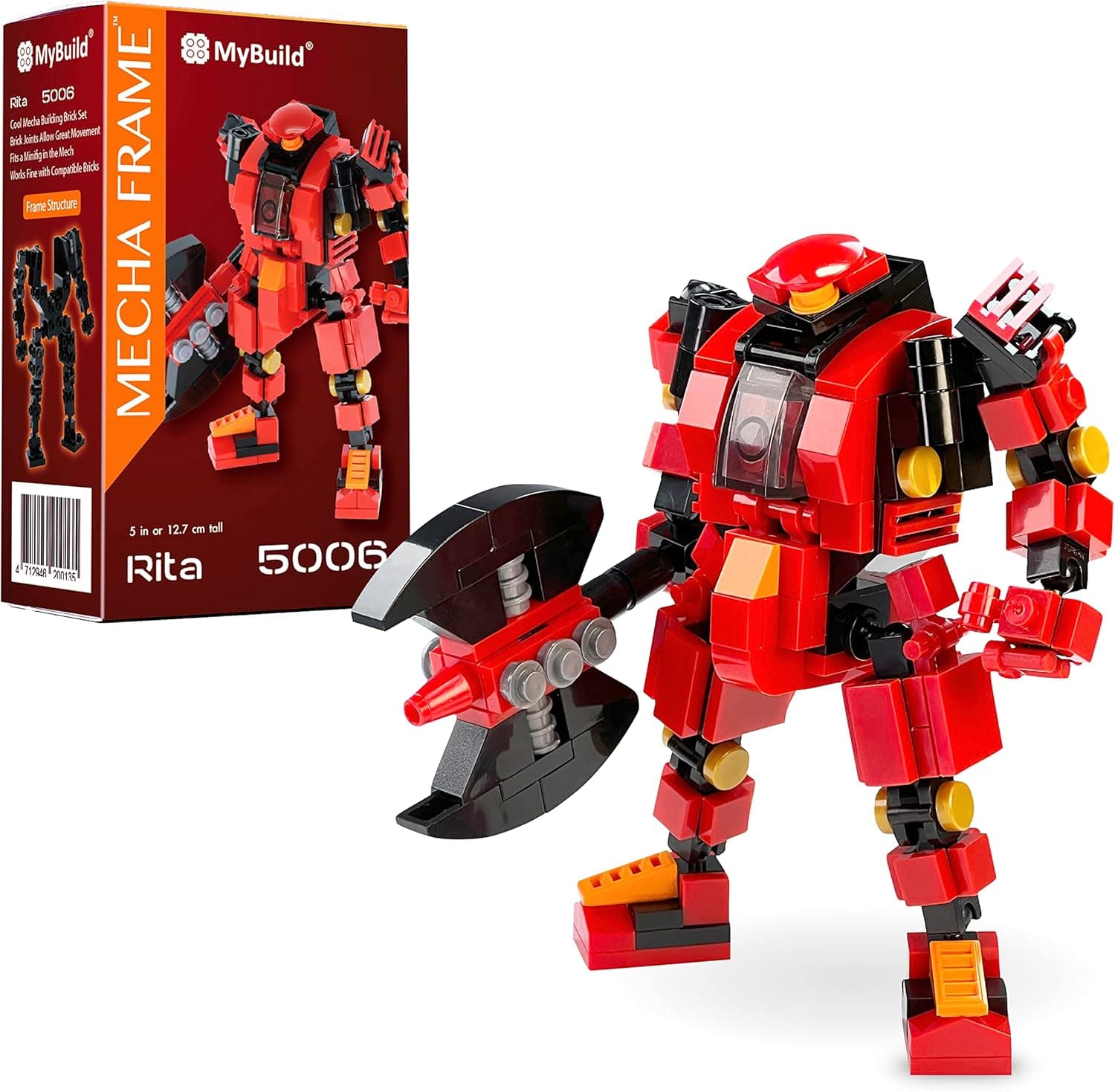 MyBuild Mecha Frame Sci-Fi Series Bricks Building Toys Red Robot Mech Build Rita 5006