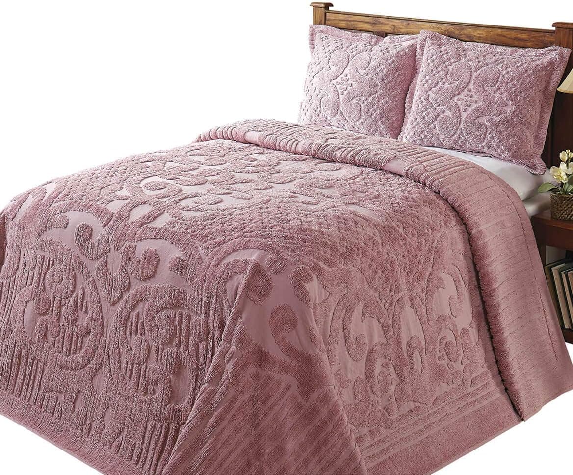 Fox Valley Traders Ashton Chenille 3-Piece Bedding Set, 100% Cotton