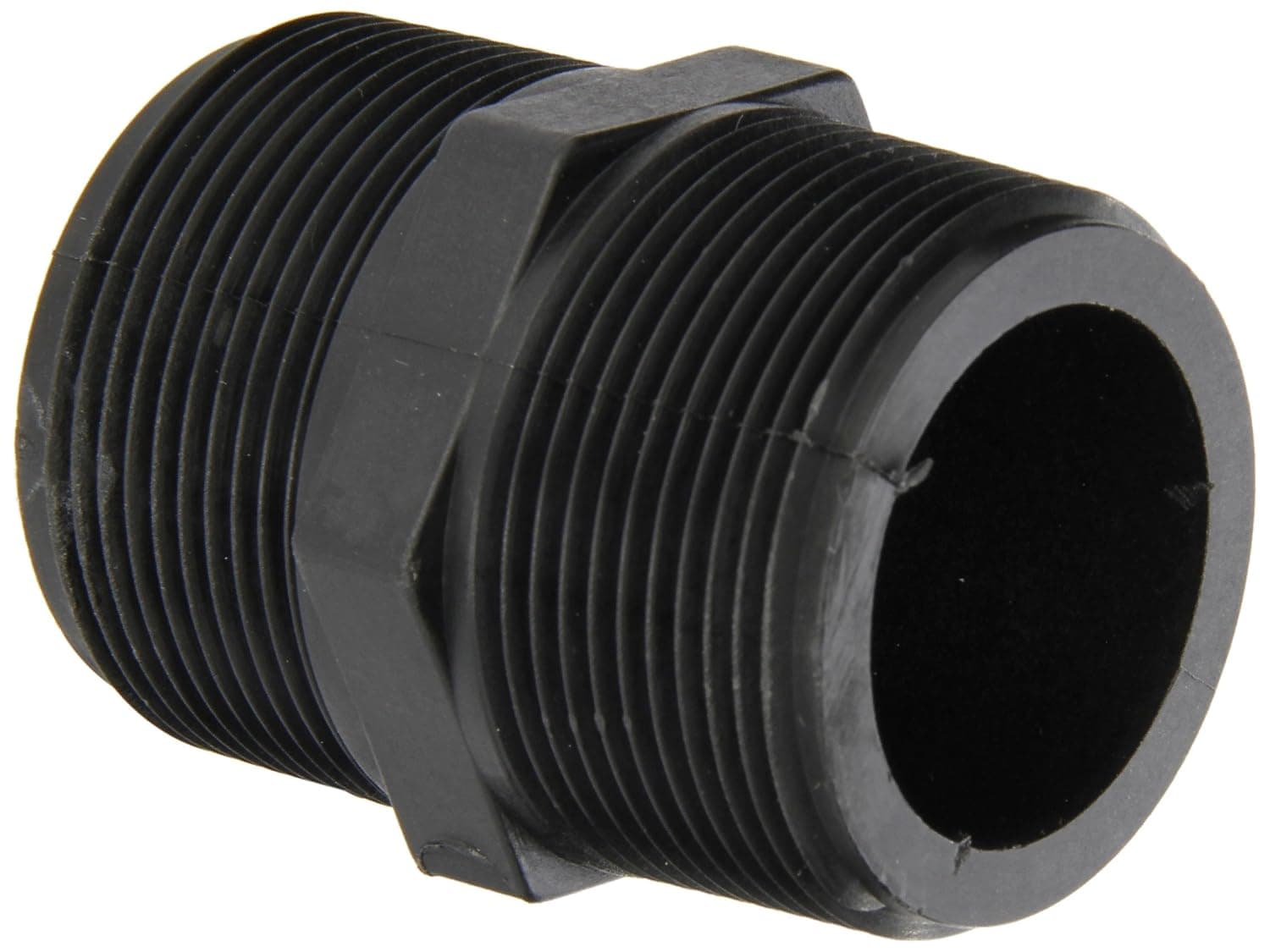 Banjo NIP150-SH Polypropylene Pipe Fitting, Short Nipple, Schedule 80, 1-1/2" NPT Male, 2-1/2" Length