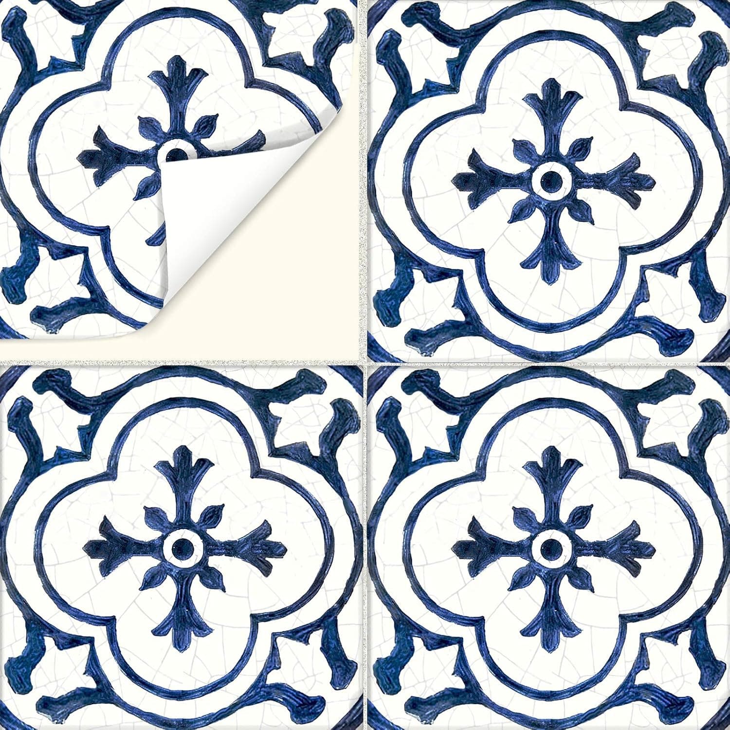Tile Stickers Antique Dutch 24pc 4x4in Peel and Stick for Kitchen and Bath BW002-4