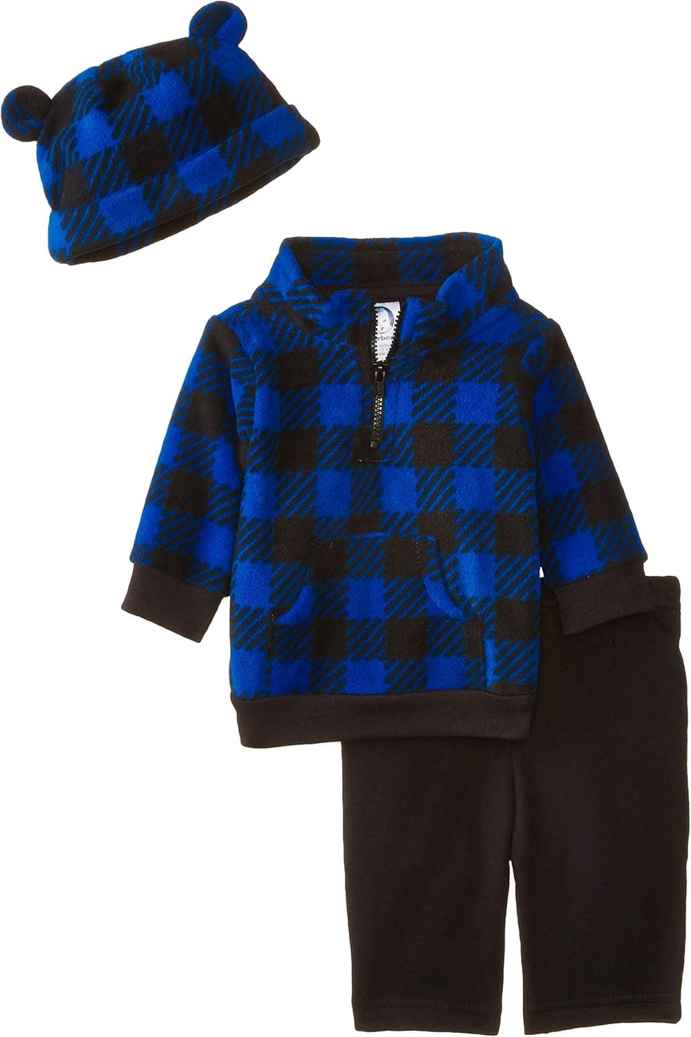 Gerber Baby Boys' 3 Piece Micro Fleece Top Cap and Pant Set