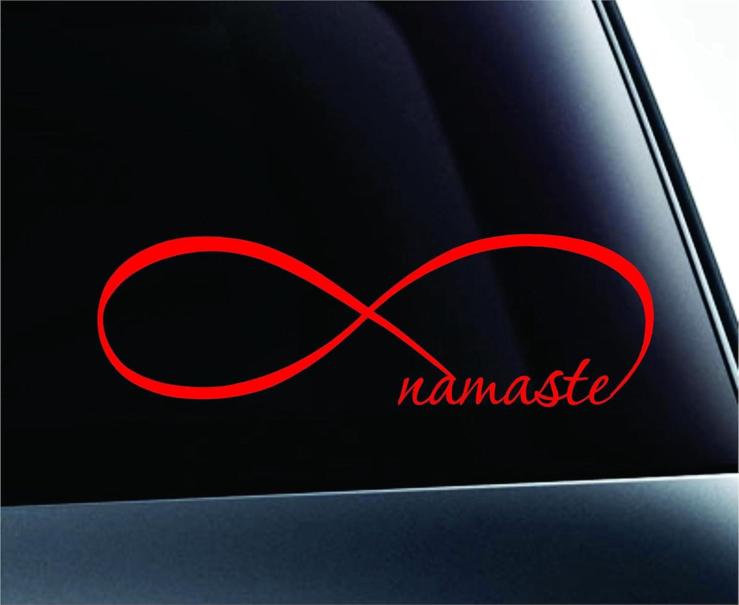 ExpressDecor Infinity Namaste Symbol Decal Funny Car Truck Sticker Window (Red)