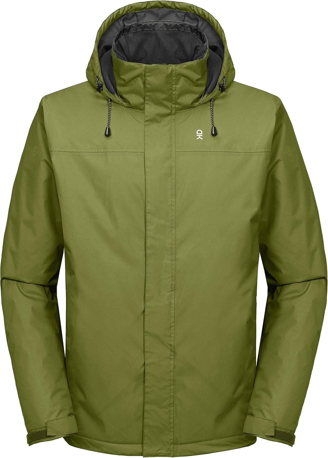 Little Donkey Andy Men's Waterproof Ski Jacket Warm Winter Snow Coat Mountain Windproof Hooded Rain Jacket Olive XL