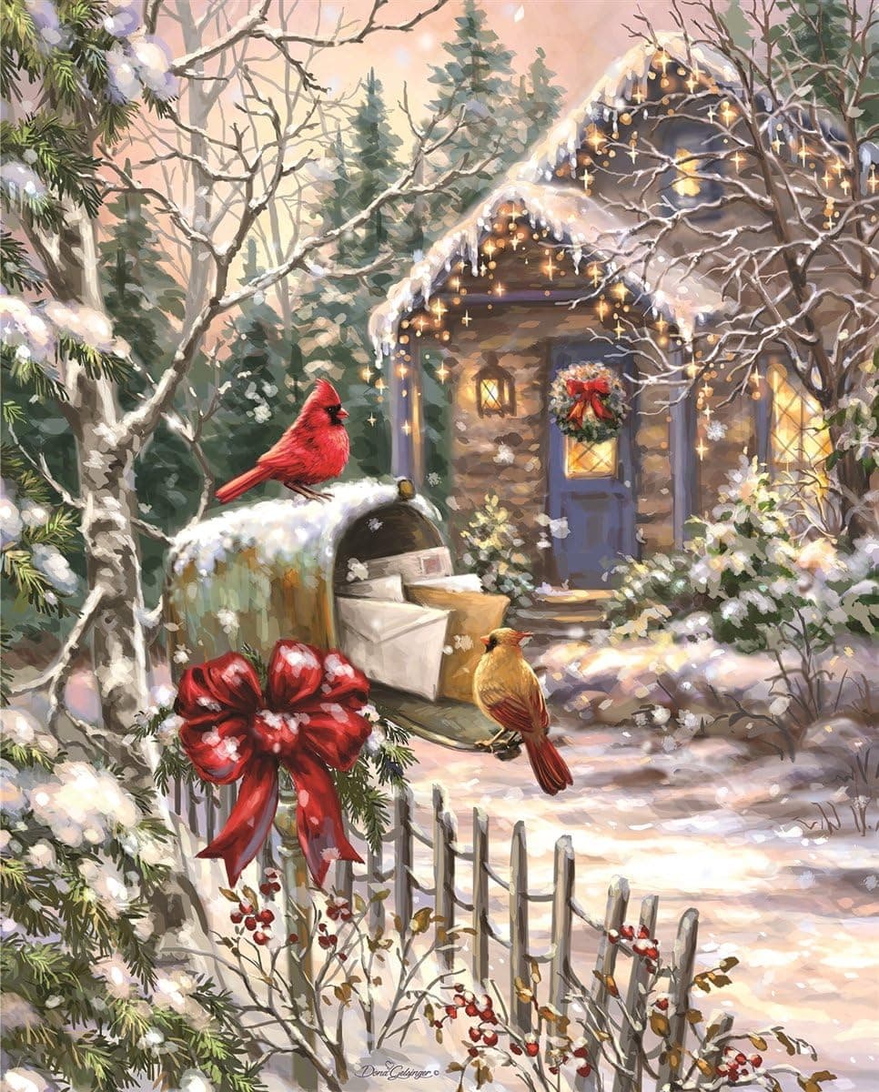 Springbok's 1000 Piece Jigsaw Puzzle Cardinal Cottage - Made in USA
