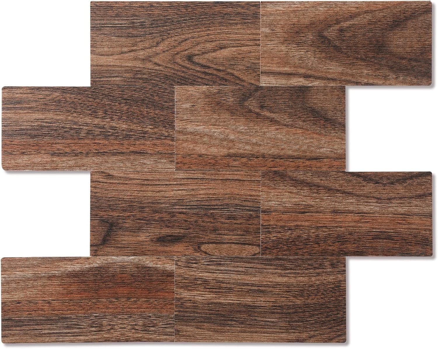 Peel and Stick Backsplash Wall Tiles, 11.8''x11.8'' Maple Brown Subway Stick on Tile for Backsplash Kitchen, Bathroom, Camper,Fireplace, Countertops