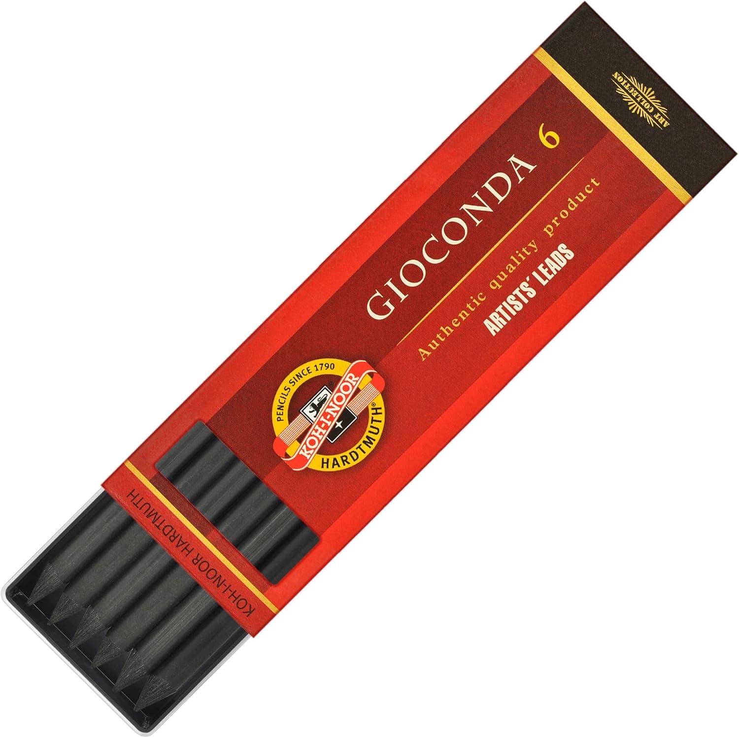 Koh-I-Noor 6 Gioconda Negro 5.6 mm Black Drawing Leads. 4345/2 Medium