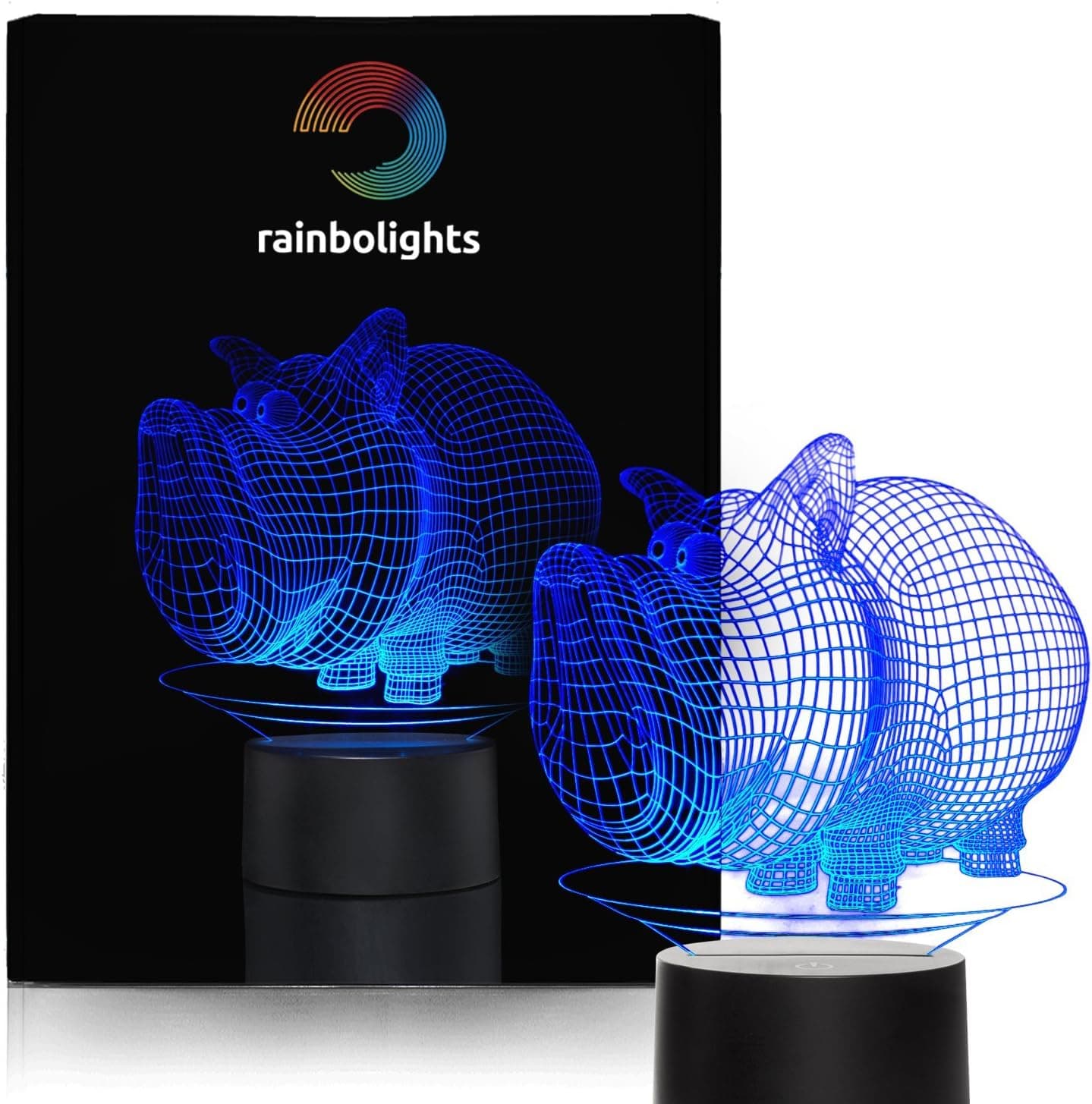 rainbolights I Love Pigs Unique Night Light Percy Pig 7 Color LED Does Not Get Hot Ideal in A Nursery or Bedroom a Great Gift Idea