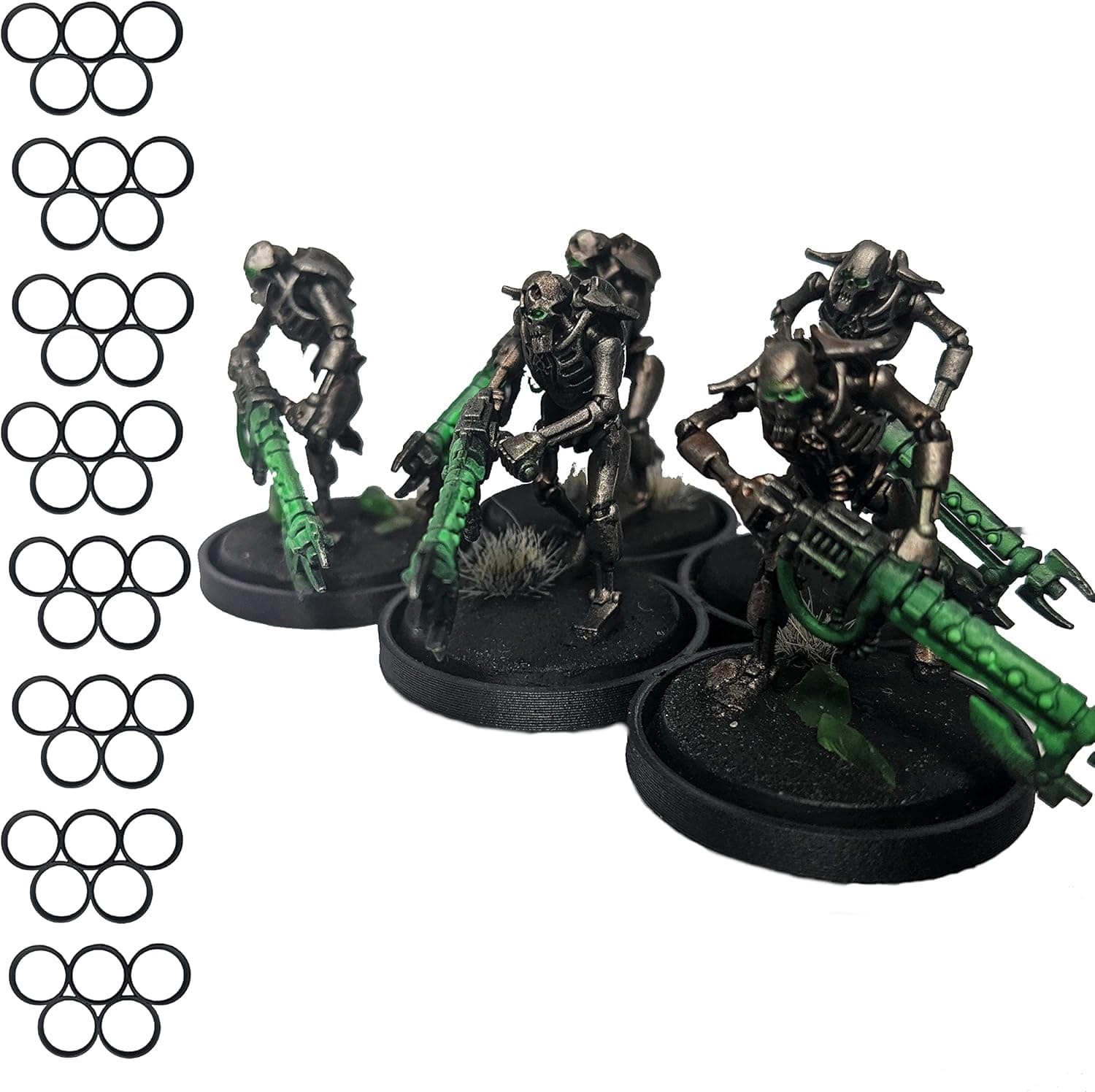 MiniDepot, 8 Pack 32mm Movement Trays 5 Model Capacity for Warhammer 40k, Age of Sigmar, and Other Miniature Games (Staggered Formation)