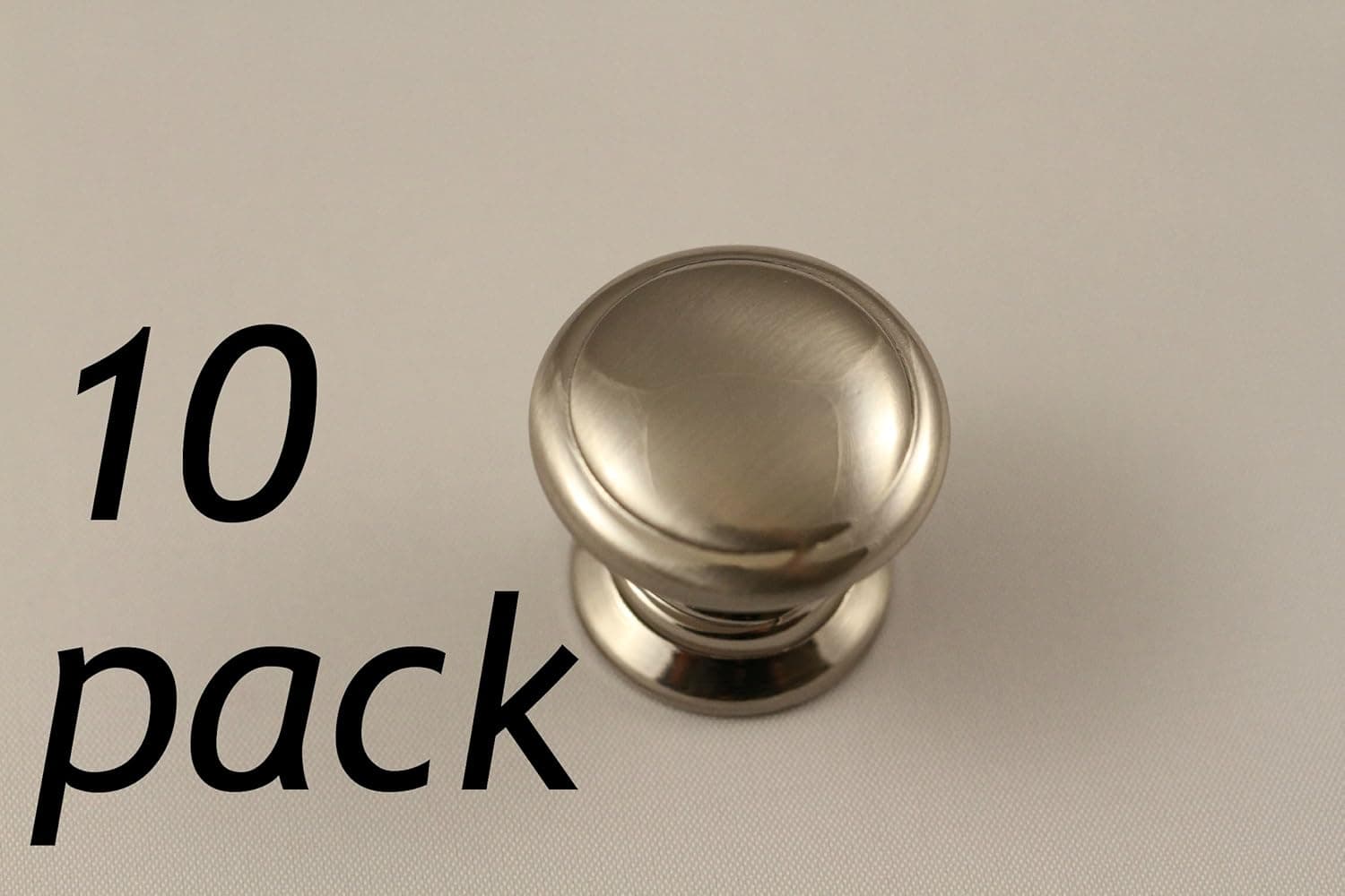10-Pack - Satin Nickel Round Cabinet / Dresser Knob