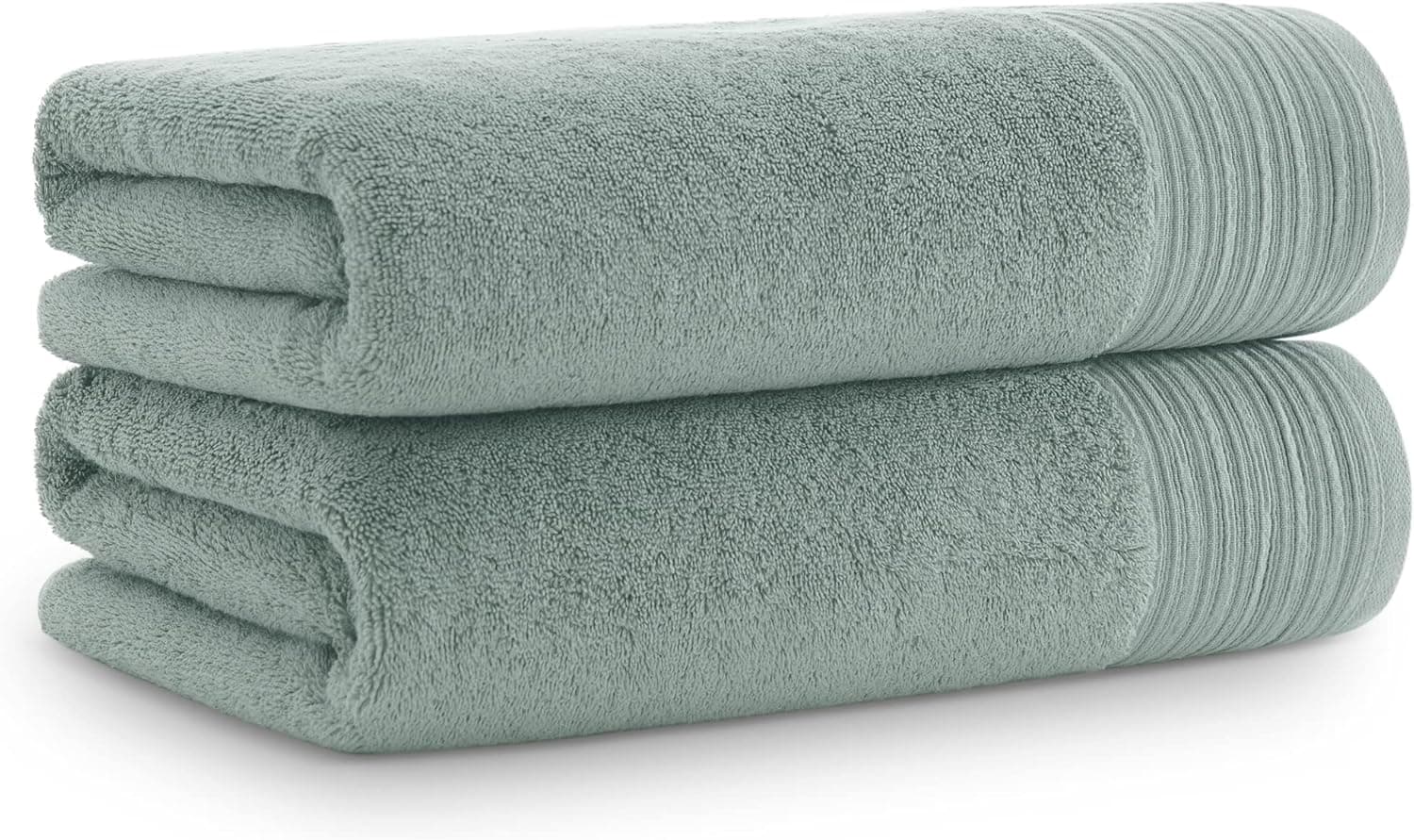 Aston & Arden Anatolia Turkish Bath Towels - (Pack of 2) 100% Ring Spun Cotton, Soft Plush Absorbent, 600 GSM Low Twist Weave, Premium Towel for Hotel, Spa, Bathroom, 30 x 60 in, Sage Green