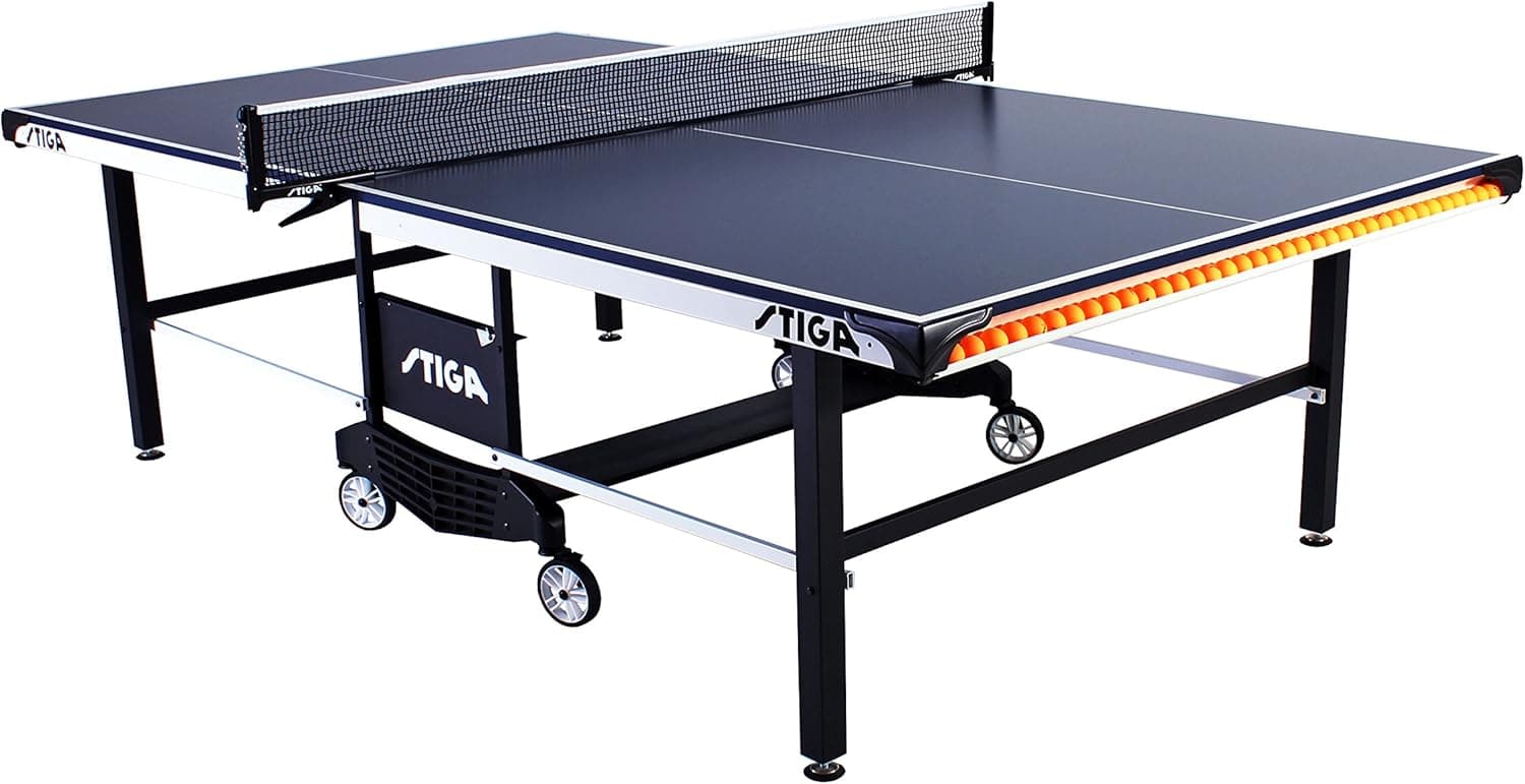 STIGA STS 385 Indoor Competition-Ready Table Tennis Table with Integrated Ball Storage and Premium Clipper Net and Post