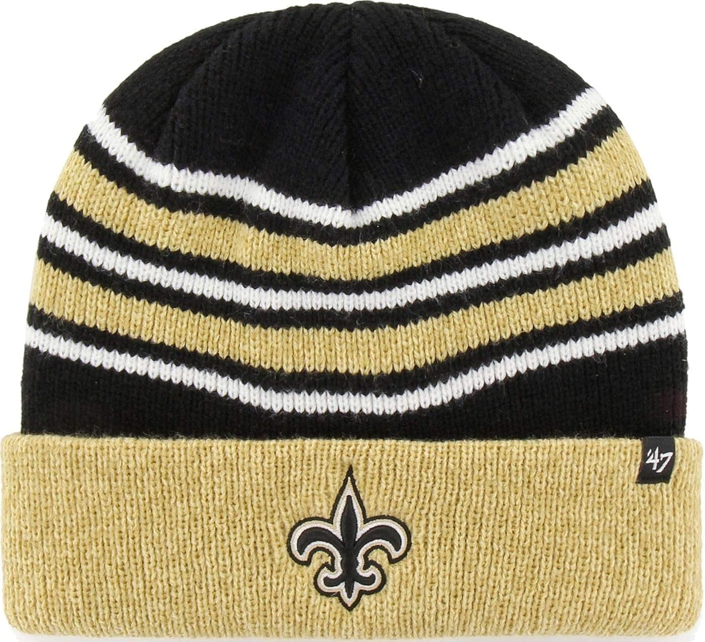 '47 Brand Rotation Stripe Fashion Cuff Beanie Hat - NFL Premium Cuffed Winter Knit Toque Cap