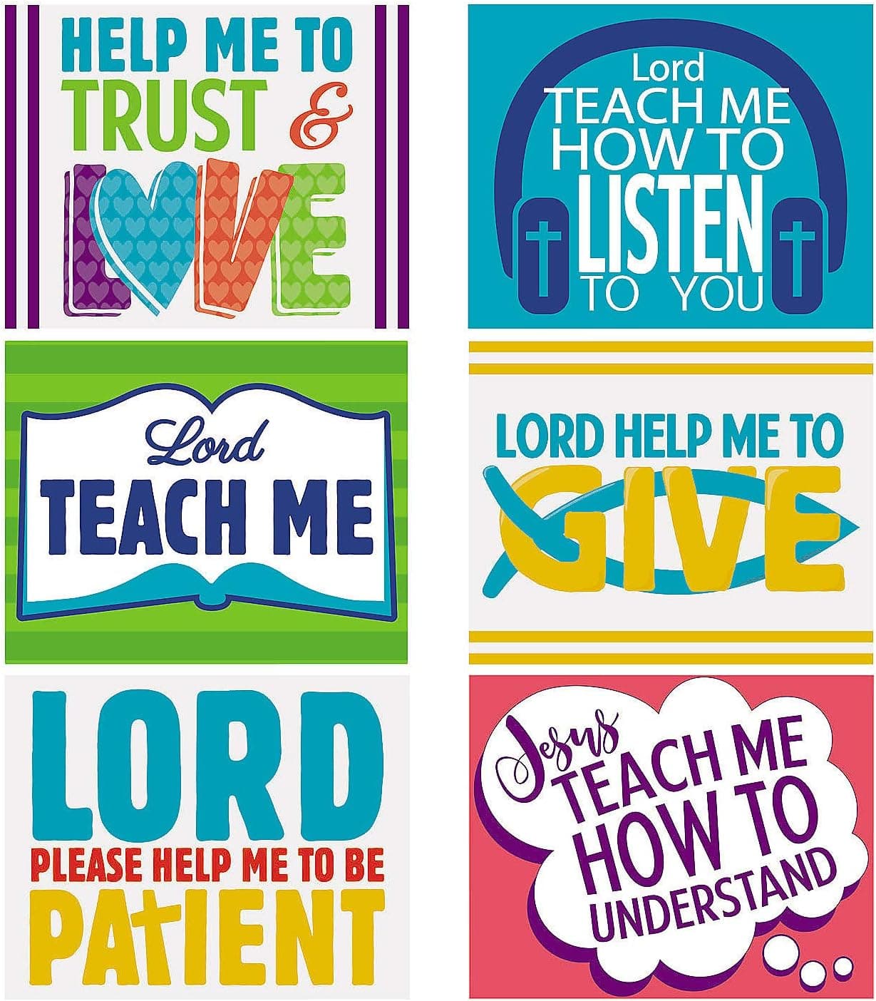 Fun Express Teach Me Faith Cutouts - 6 Pieces - Educational and Learning Activities for Kids