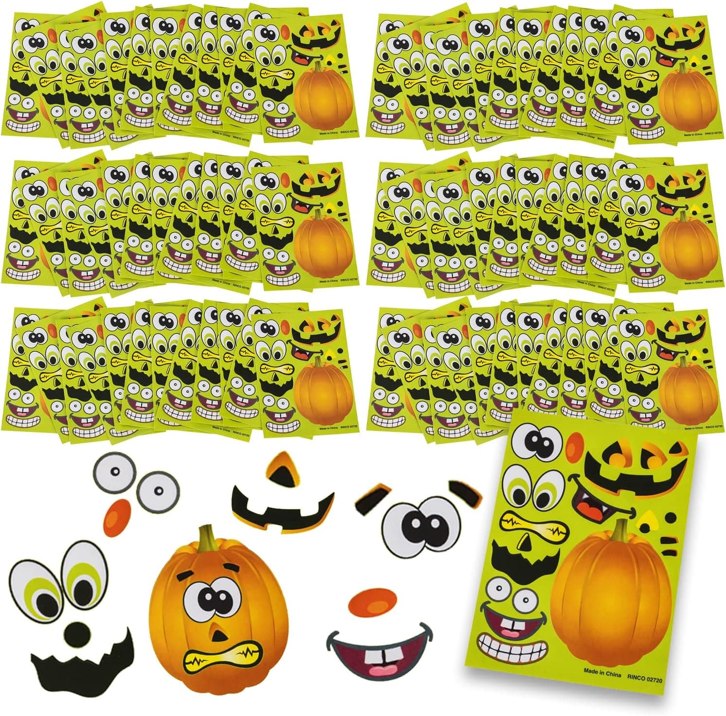 Halloween Stickers - 72 Sheets Kids Jack O' Lantern Pumpkin Stickers Tigerdoe - Halloween Stickers for Kids - Create a Pumpkin