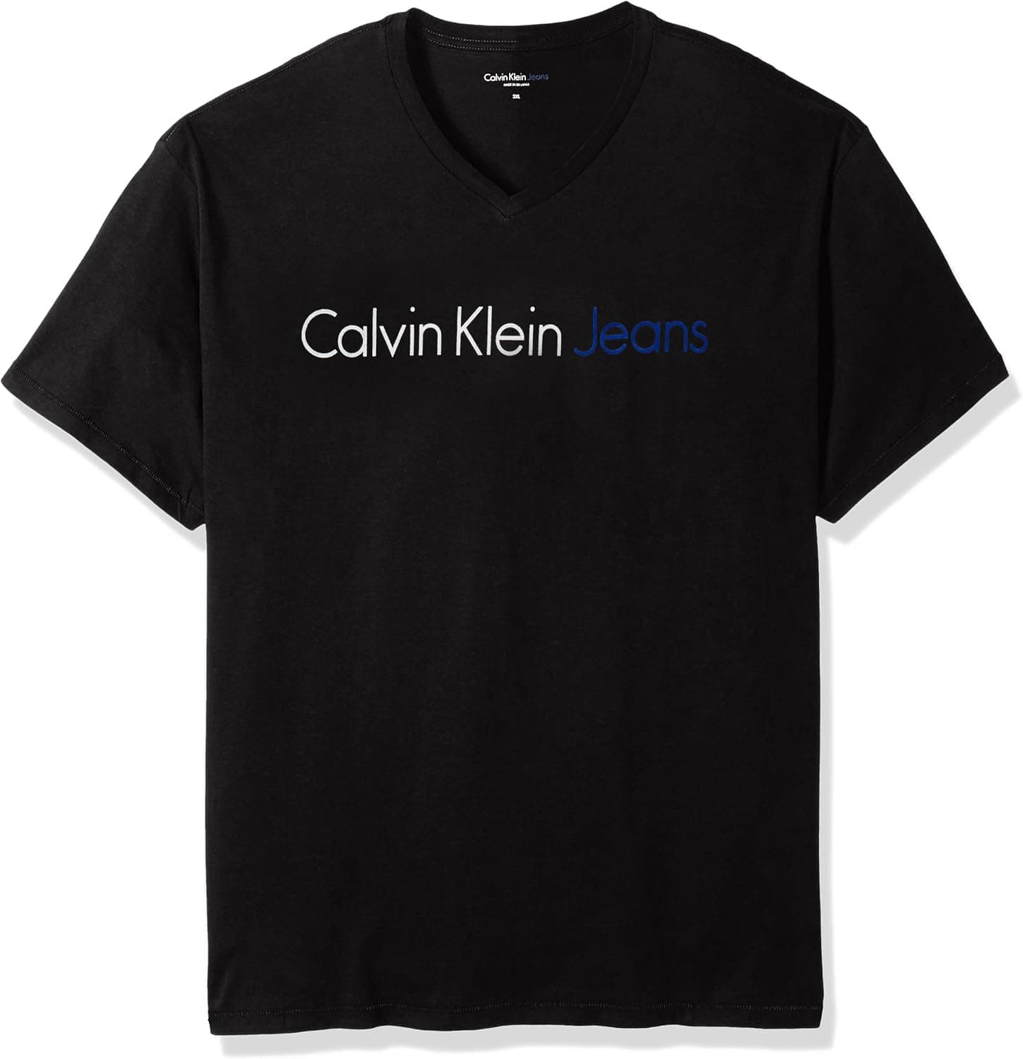 Calvin Klein Jeans Men's Short Sleeve Blue Jeans V-Neck T-Shirt