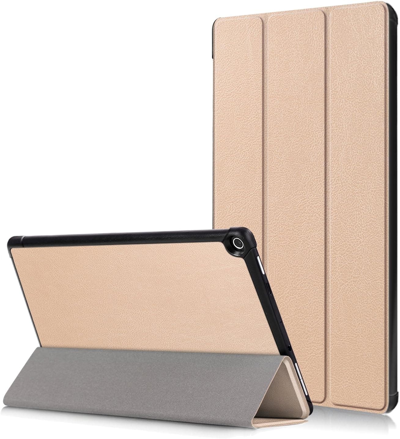 XBE Ultra Slim Smart Case Cover with Stand Function Multiple Viewing Angles Shell for All-New Fire HD10 2017 ,with Auto Wake/Sleep Feature Protective Standing Cover (Gold)