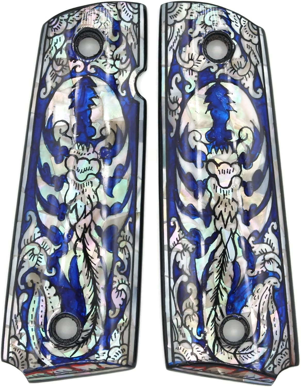Vitoonwood Mother of Pearl Grips for 1911 Standard Full Size Colt Government and Commander Kimber, Springfield, Remington, Taurus PT 1911