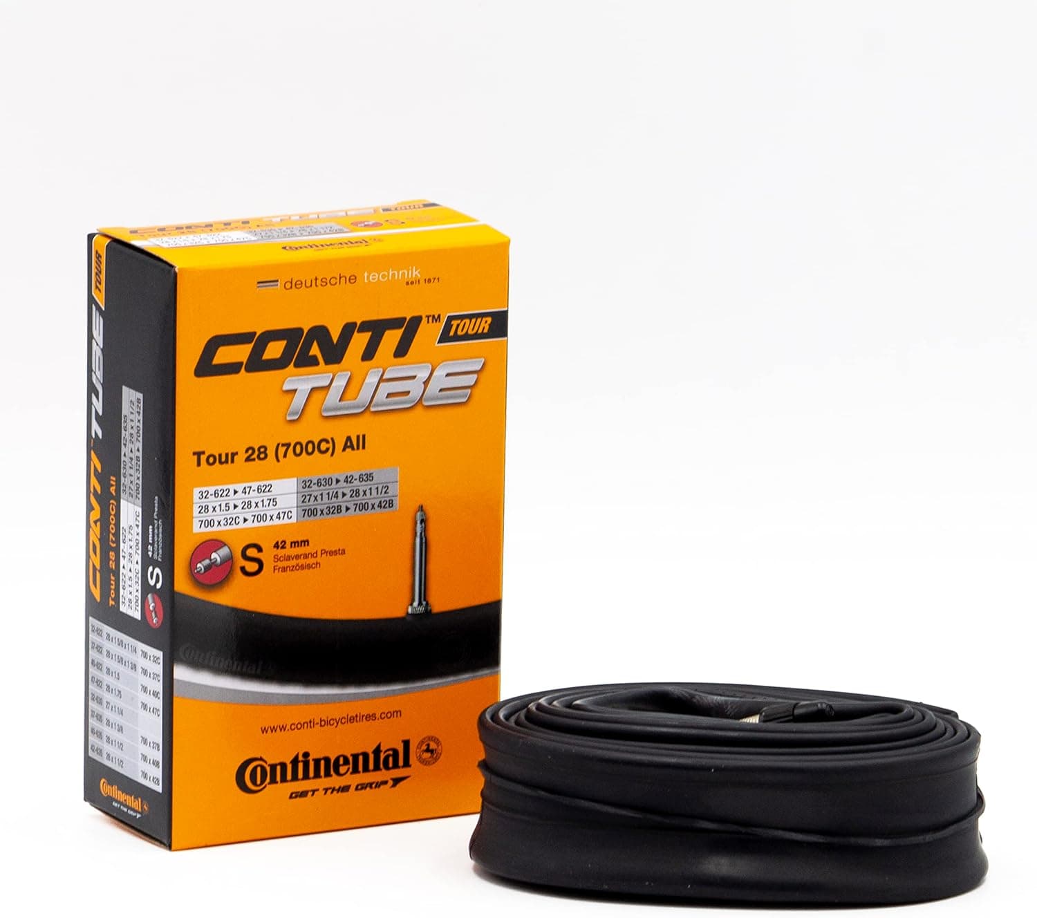 Continental R28 Training Presta Long Valve Inner Tube - Black, 700C x 25-32 C/60 mm