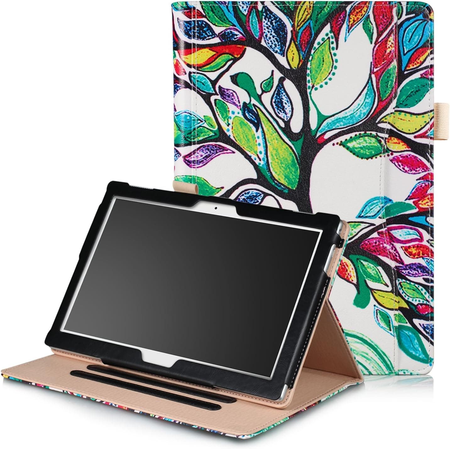 XBE Multifunctional Case for Lenovo Tab4 10 / Tab4 10 Plus / E10 X104 with Multiple Viewing Angles Built-in Hand holder , Lucky Tree