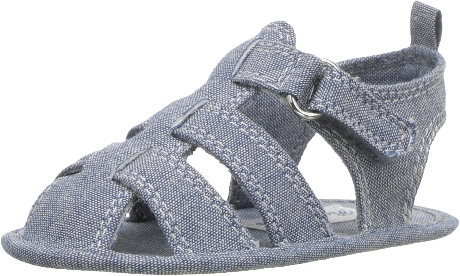 POLO RALPH LAUREN Kids Baby-Boy's Jullien Fisherman Crib Shoe, Blue Chambray, 3 M US Infant