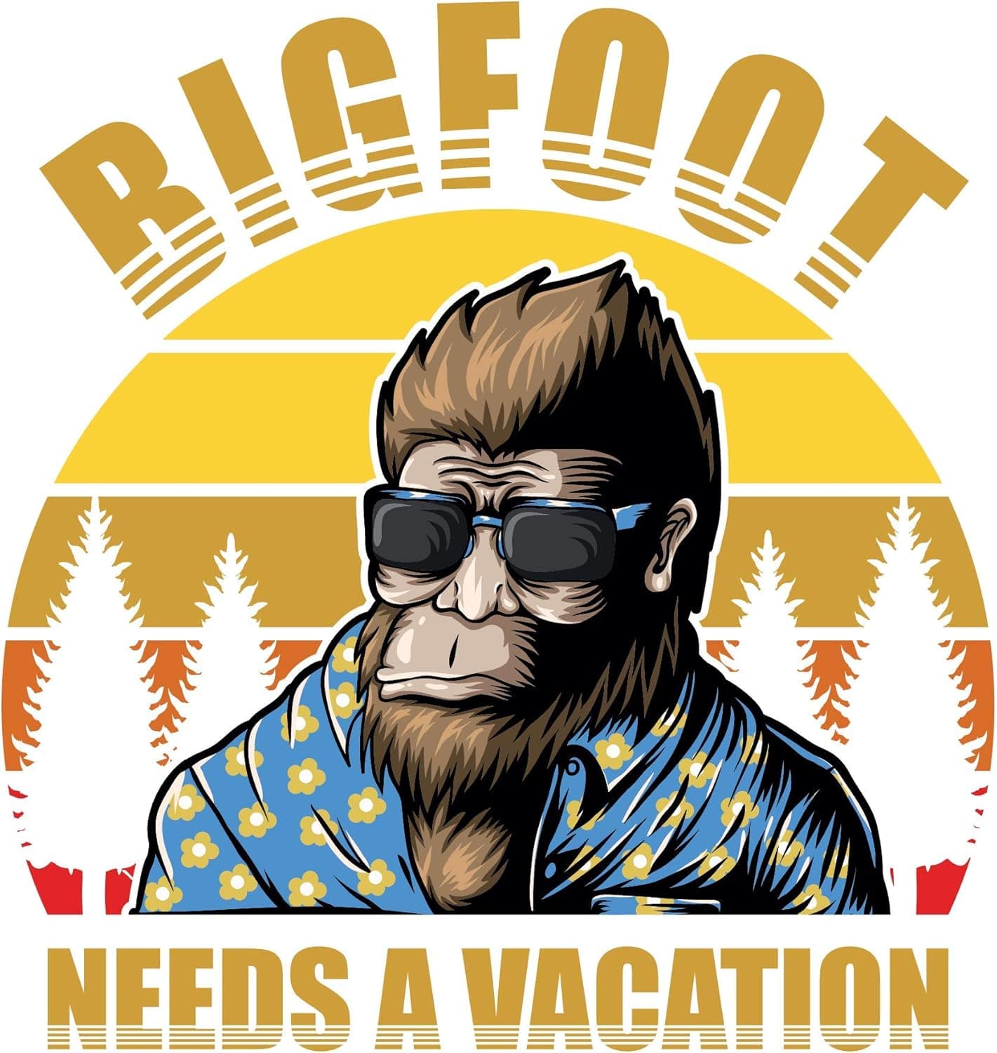 Bigfoot Sasquatch I Need A Vacation Funny 8-Inch by 12-Inch Aluminum Tin Sign N016TS