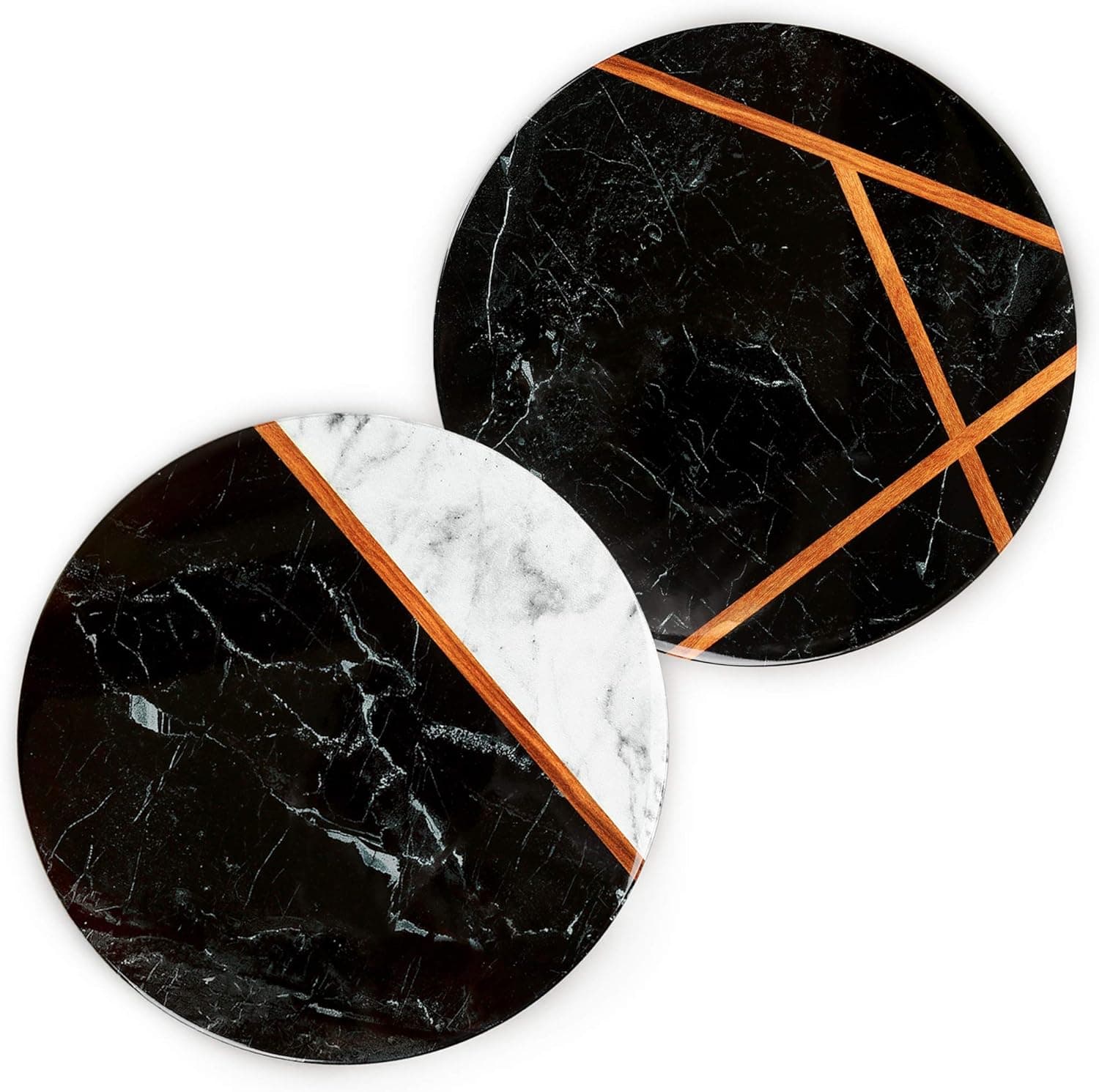 LotFancy 2PCS Ceramic Trivets for Hot Pots and Pans, Heat Resistant, 7.87” in Diameter, Round Trivet Mats for Kitchen Countertop Table, Non-slip with Cork Base, Marble Pattern
