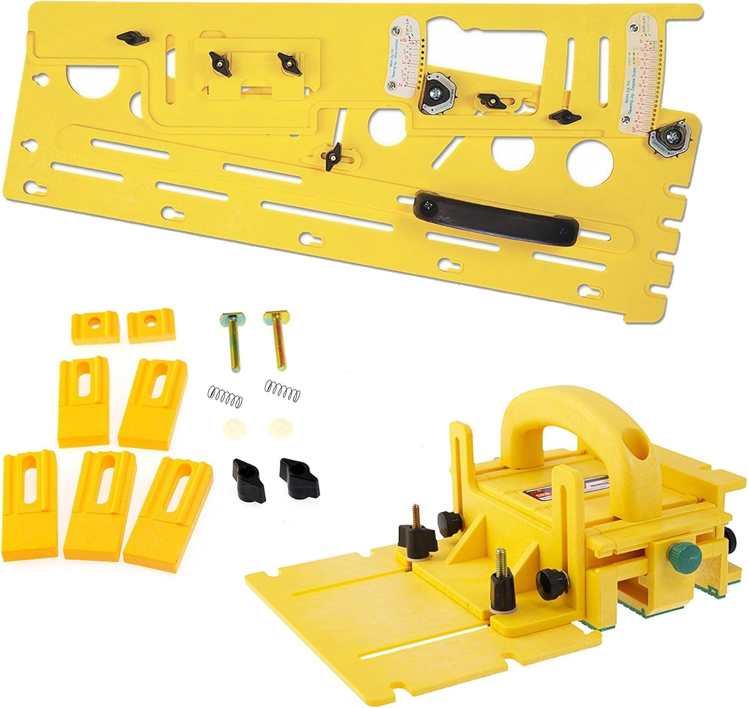Micro Jig MICRODIAL Tapering Jig BUNDLED WITH GR-200 GRR-Ripper Advanced 3D Pushblock AND GRGH-040 Gravity Heel Kit