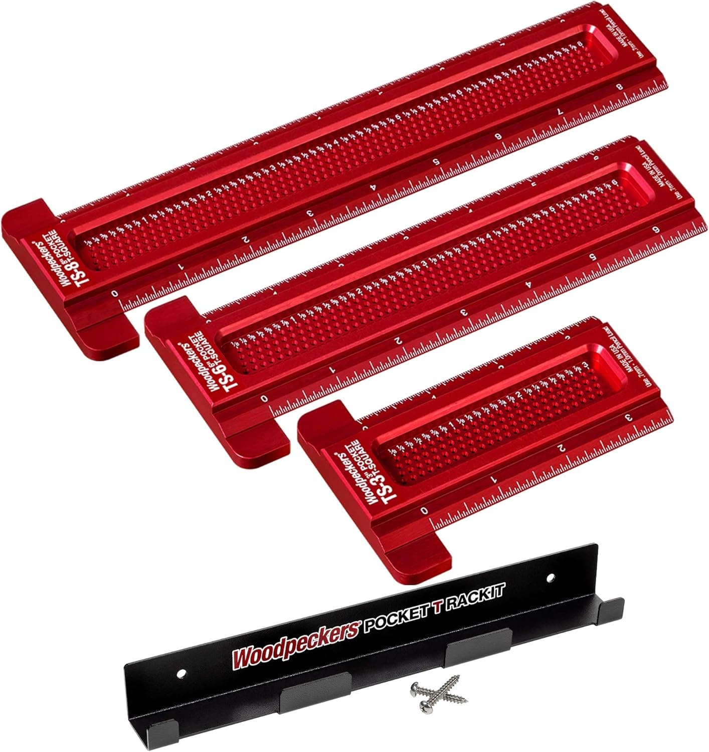 Woodpeckers Pocket T-Square Set, Inch, with Rack-It Mount