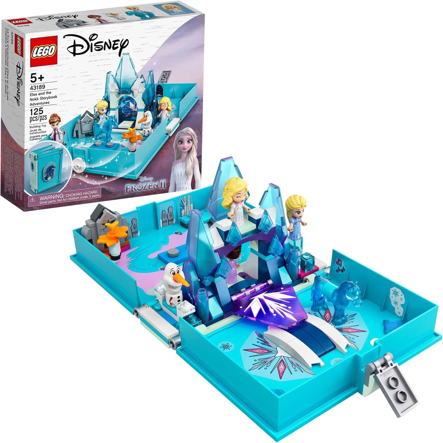 LEGO Disney Frozen 2 Elsa and The Nokk Storybook Adventures 43189, Portable Playset, Travel Toys, Gifts for 5 Plus Year Old Kids, Girls & Boys with Micro Doll