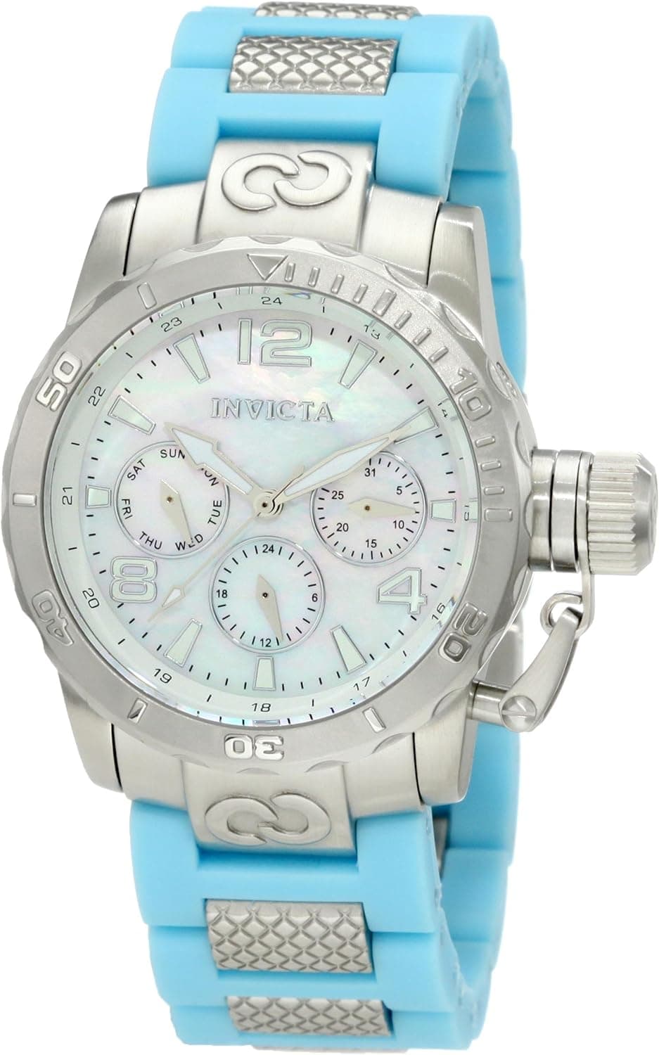 Invicta Women's 1699 Corduba Mother-Of-Pearl Dial Blue Polyurethane and Stainless Steel Watch
