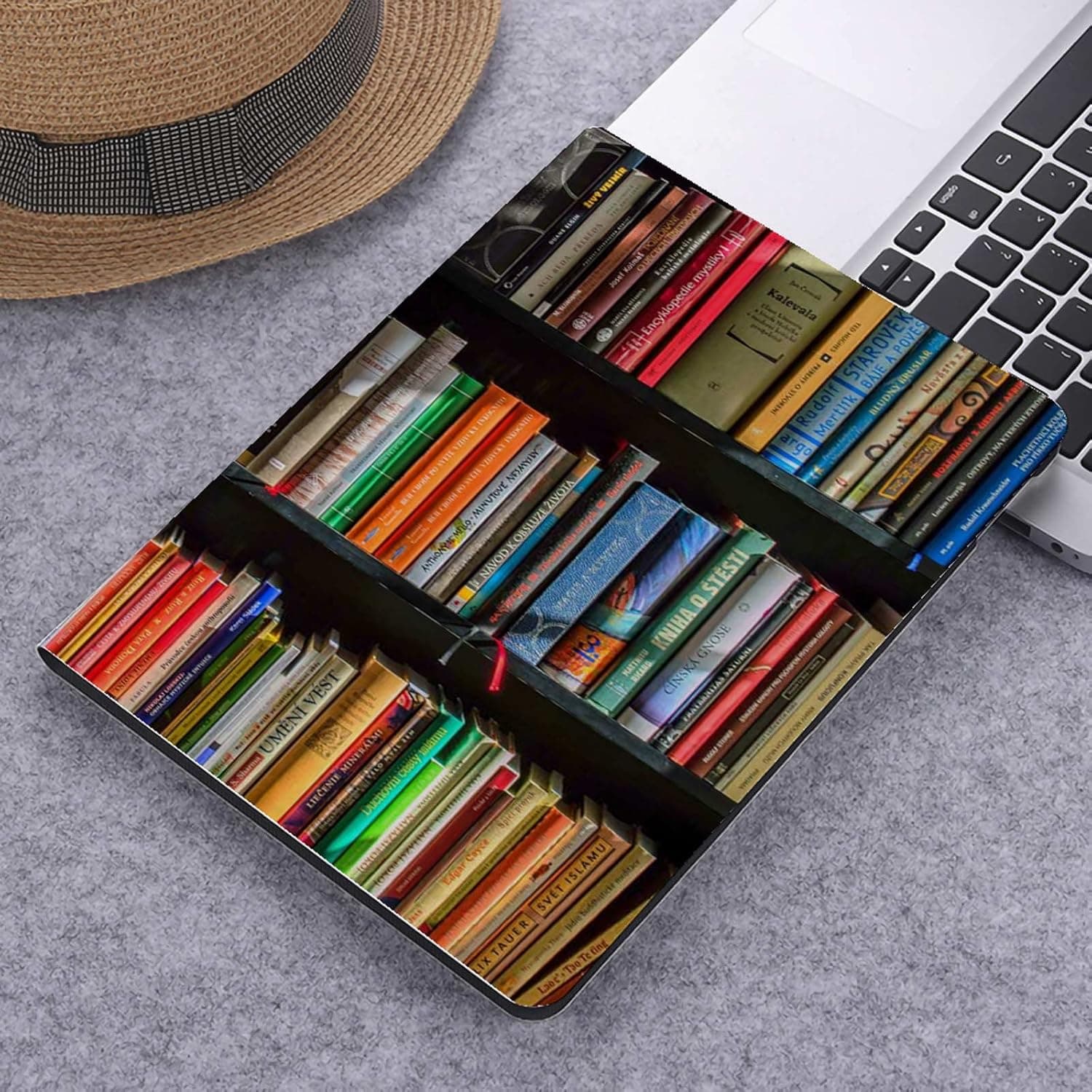 iPad Air 5th Generation Case 2022 10.9 Inch iPad Air 4Th Generation Case 2020,Support Apple Pencil 2nd Gen Charging/Pair, Auto Wake/Sleep Smart Cover with Softshell Library Bookshelf With Modern Archi