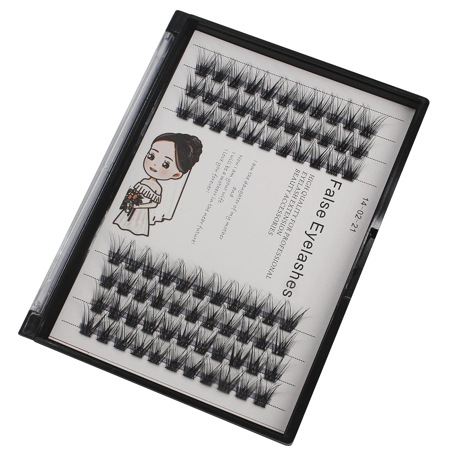 Bodermincer 84 Cluster D Curl Natural Style Eyelashes Professional Makeup Individual Cluster EyeLashes Grafting Fake False Eyelashes (14MM)