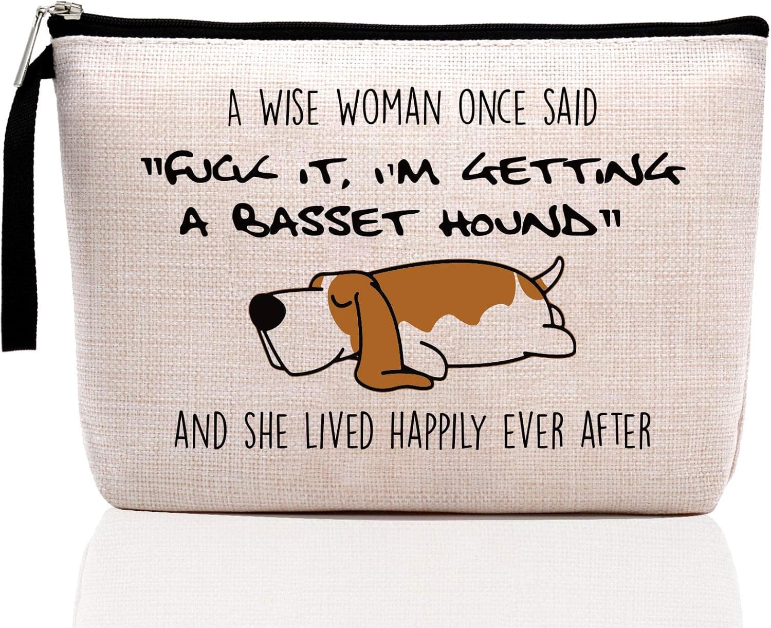Hanamiya Na Basset Hound Gifts, Dog Gifts for Dog Lovers for Women, Funny Makeup Bag, Cosmetic Pouch, Travel Case-I’m Getting a Basset Hound