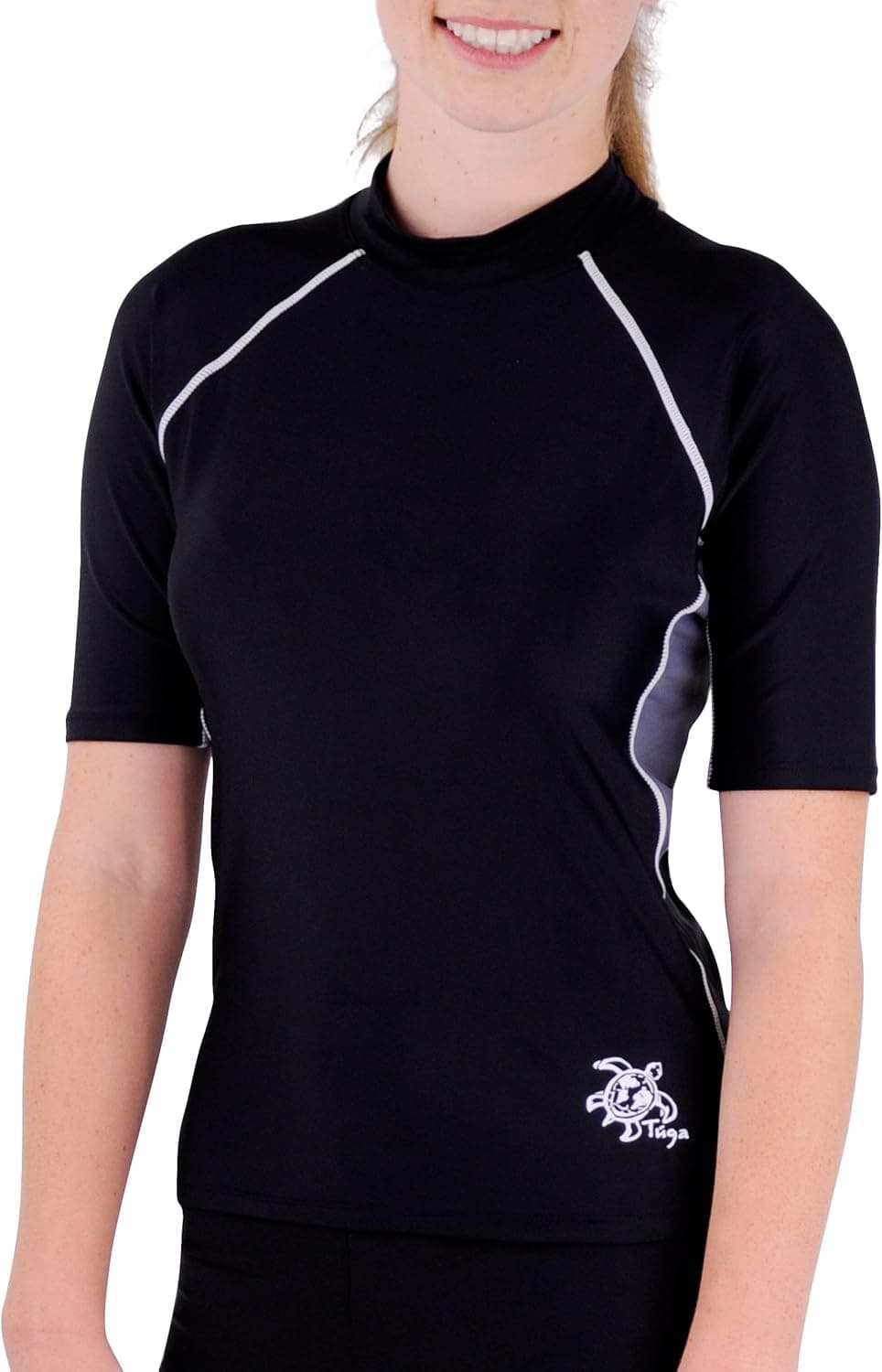 Tuga Women's Short Sleeve Rash Guard, UPF 50+ Sun Protection Swim Shirt