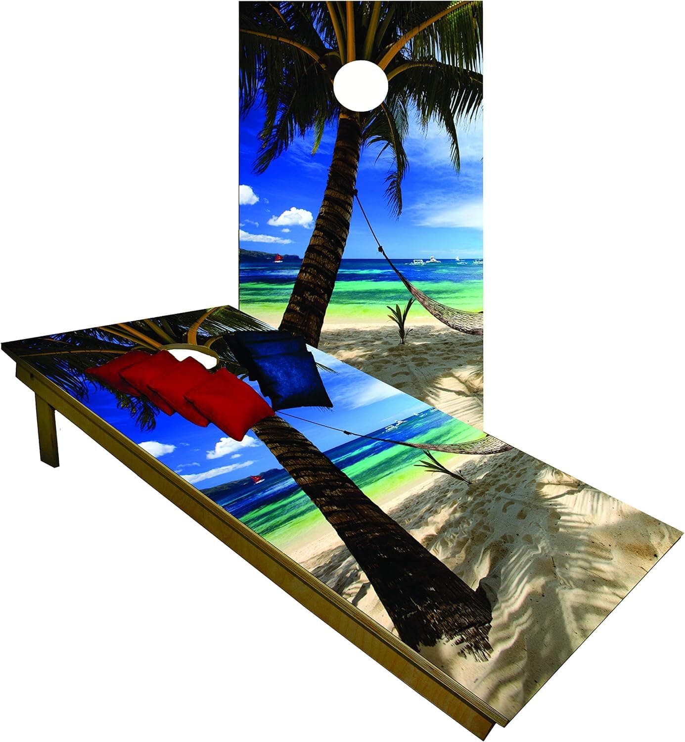 BackYardGamesUSA Premium Wooden Cornhole Board Set - 4'x2' Regulation Size Set | Includes 8 Cornhole Bags