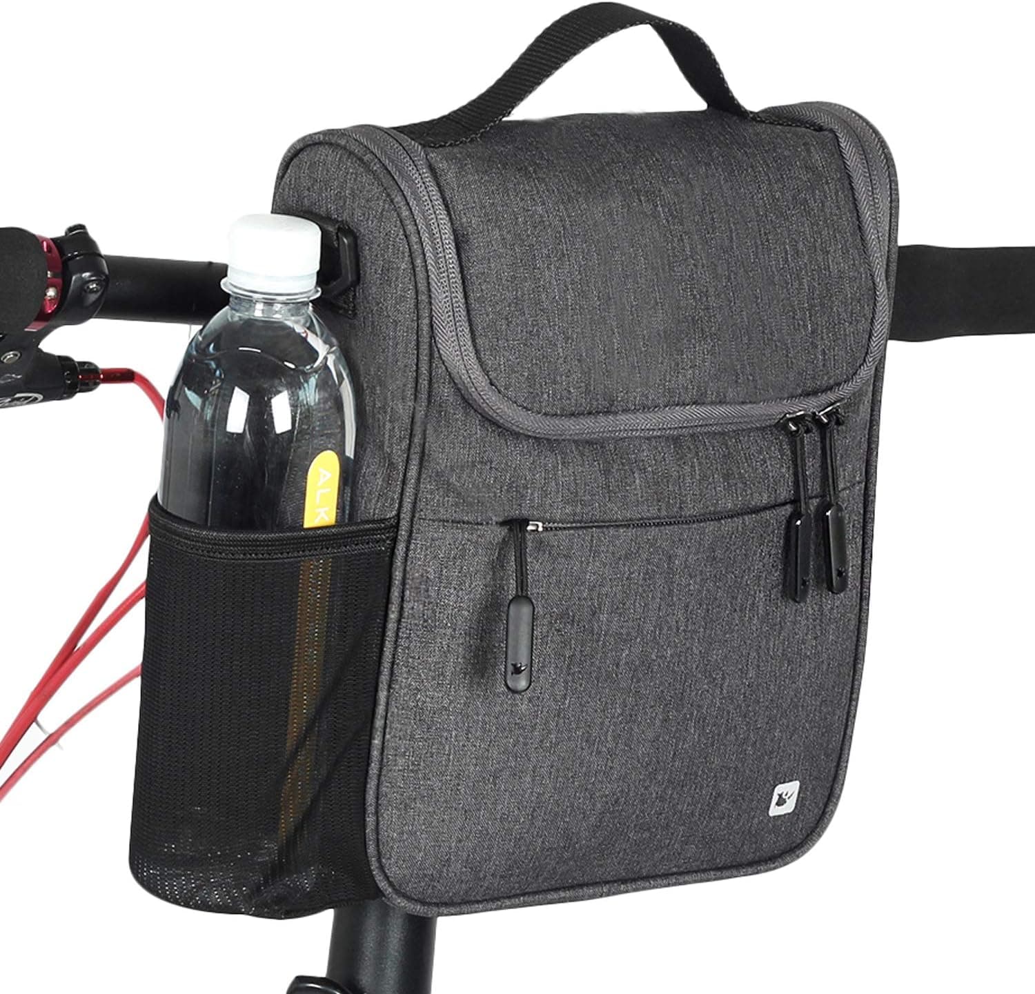 RAYSUN Bicycle Handlebar Bag with Waterproof Cover - Messenger Bag with Handle Fits 10" Tablet 5L Large Capacity.
