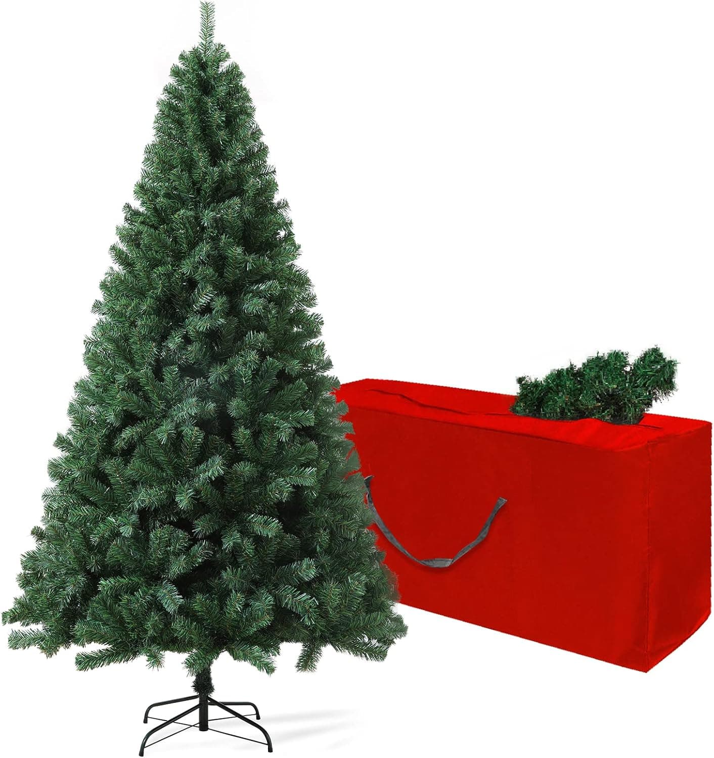 7.5ft Artificial Christmas Tree, Arbol de Navidad with 1,600 Branch Tips, Xmas Tree with Fold-Able Base Stand, Premium North Valley Spruce for Home, Office, Shop Decoration