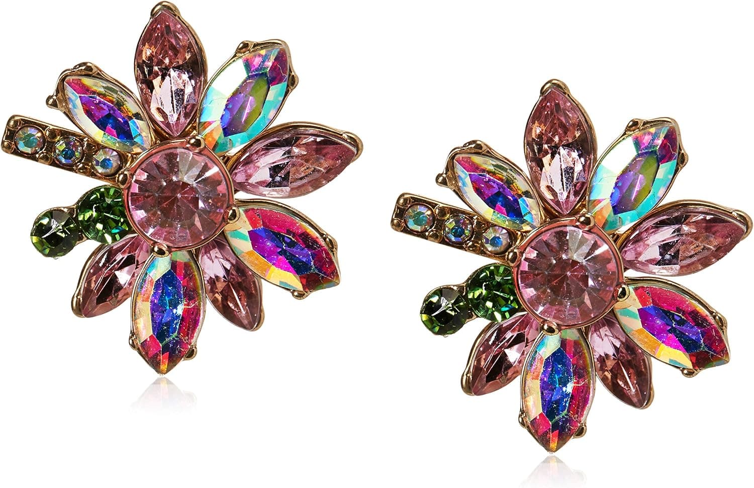 Betsey Johnson Mixed Stone Flower Stud Earrings