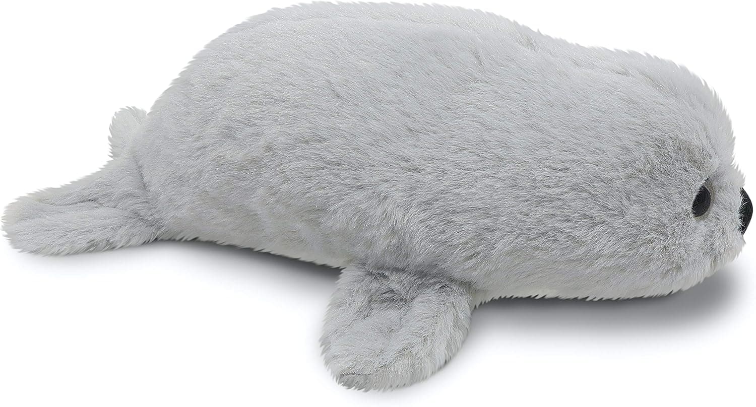 Fluffuns Seal Stuffed Animal - Stuffed Seal Plush Toys - 9 Inch Plush Seal (Gray)