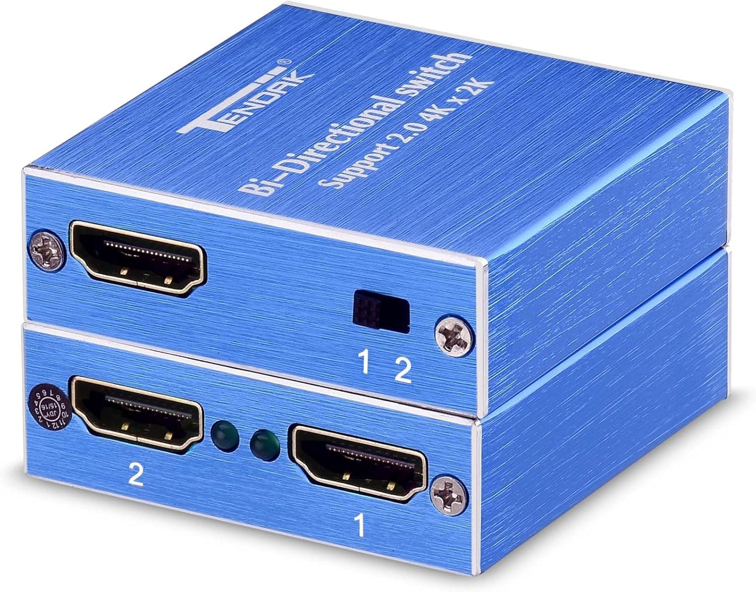 Tendak HDMI 2 Ports Bi-Directional Splitter Switch 1 in 2 Out or 2 in 1 Out A-B AB A/B for HDTV, Blu-Ray, DVD, DVR, Playstation Xbox and PS3/PS4 - Support 4K x 2K, 3D 1080P