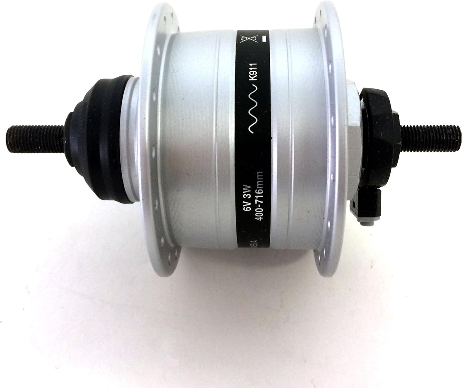 SHIMANO Alfine Dynamo Bicycle Hub DH-3D37-NT with Rotor Mount Cover and SM-DH10 in Silver - 32H