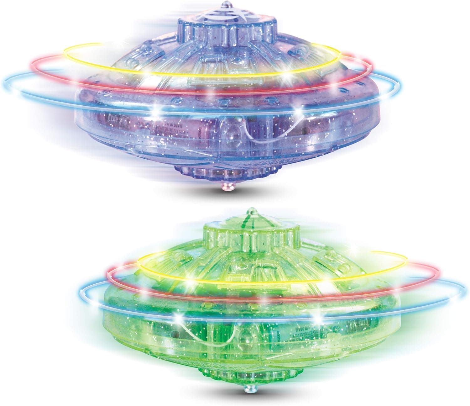 Geospace Super Sonic LED Auto Spinnerz Self-Powered Spinning Top (2-Pack in Assorted Colors)