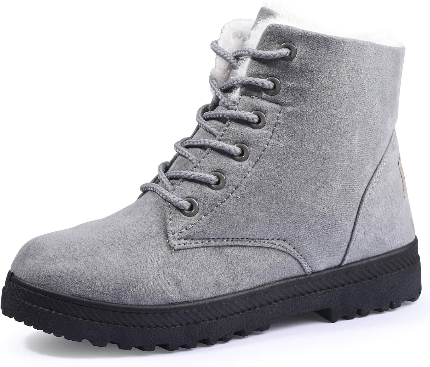Susanny Suede Flat Platform Sneaker Shoes Plus Velvet Winter Women's Lace Up Cotton Snow Boots
