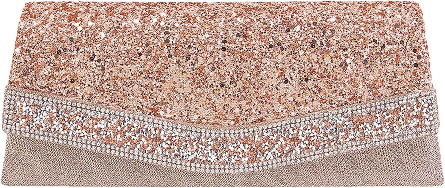 Naimo Flap Dazzling Clutch Bag Evening Bag With Detachable Chain