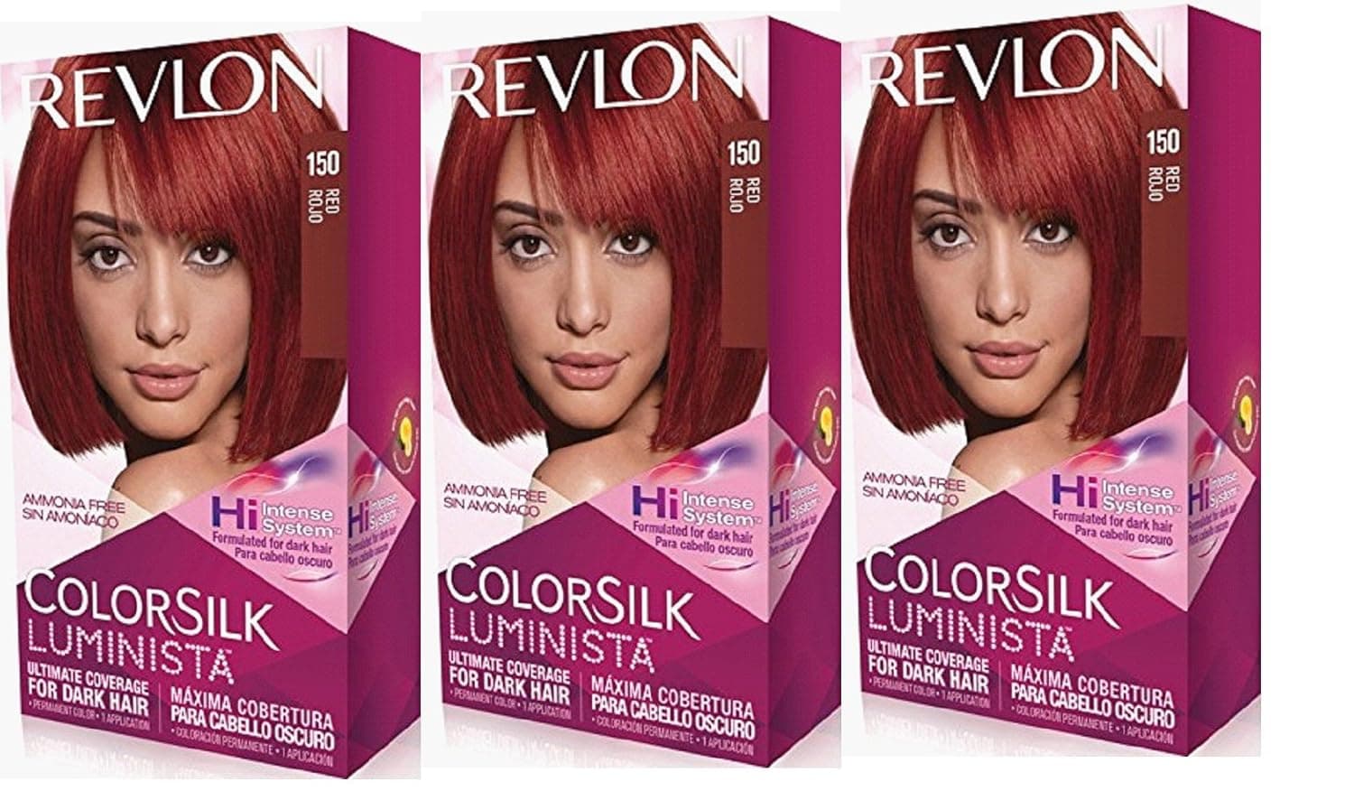 Revlon Colorsilk Luminista Haircolor, Red, 3 Count